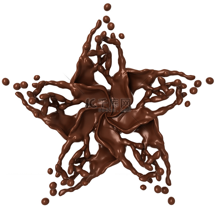 飞溅之星：液体巧克力与分离的水