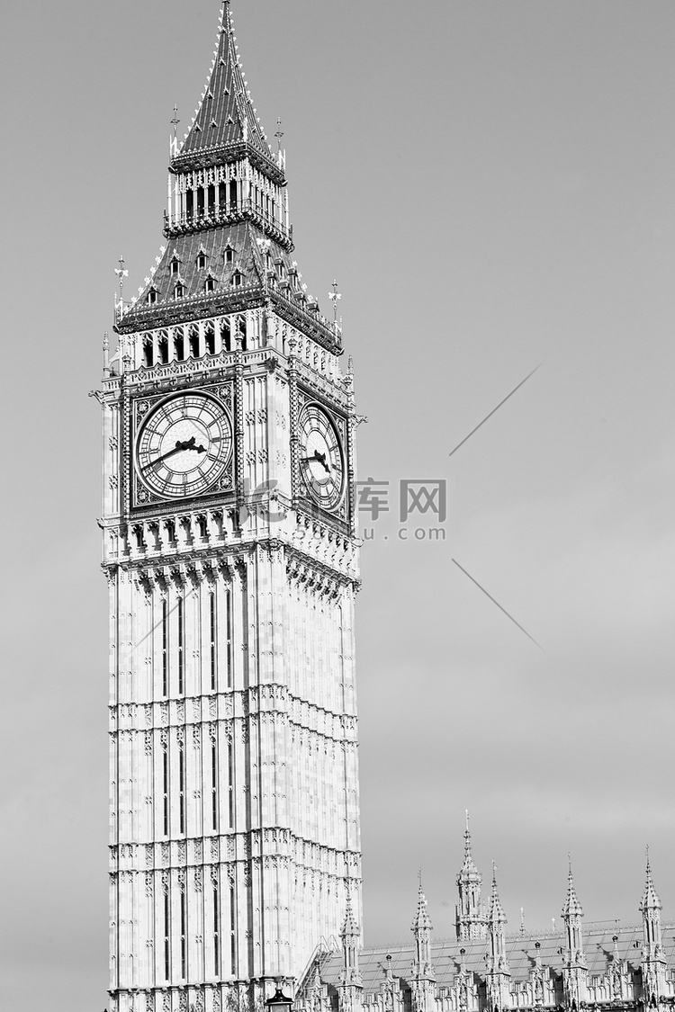 伦敦大本钟和历史老建筑英格兰老