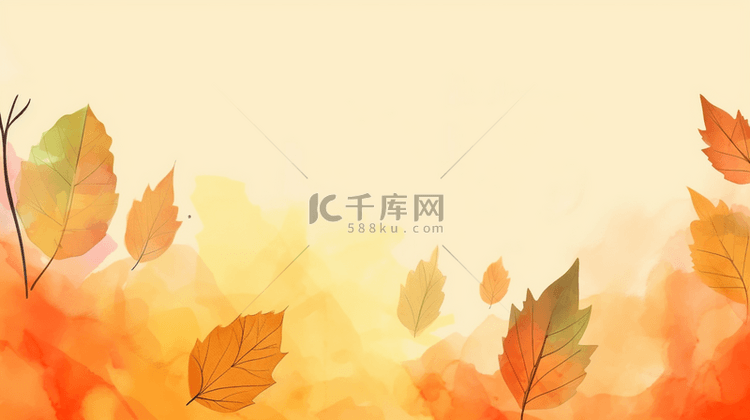 清新的秋天的叶子黄叶背景