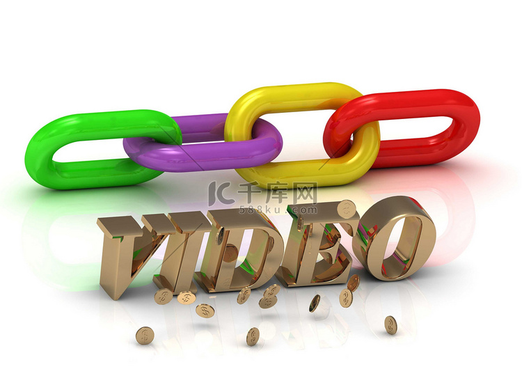 视频-明亮字母和彩色链的铭文