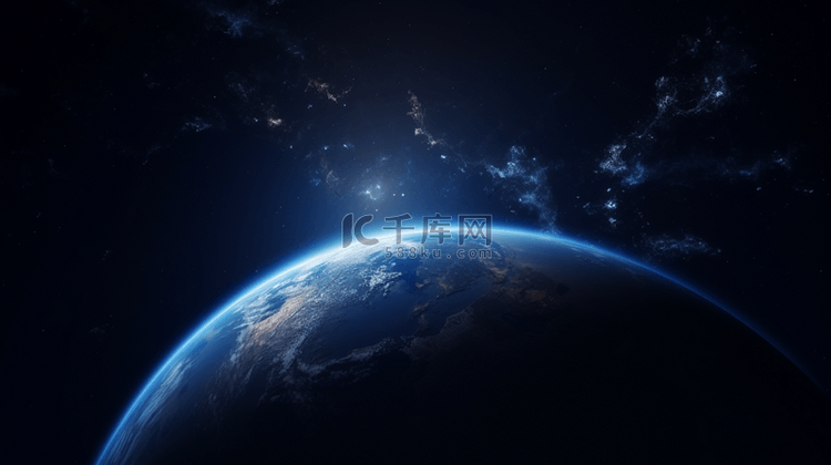 蓝色科技感地球星球宇宙背景12