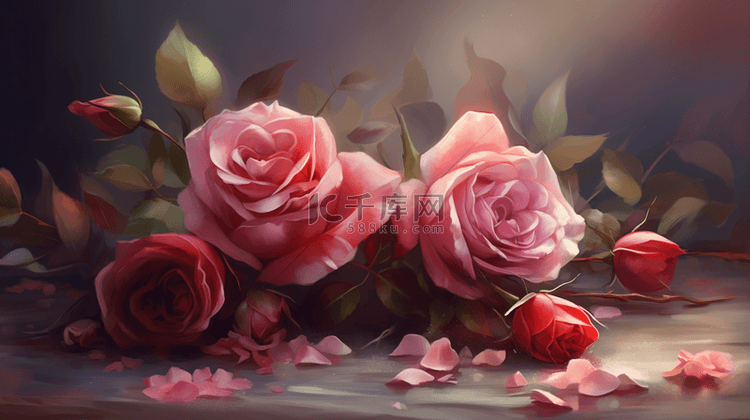 粉色情人节玫瑰花朵31