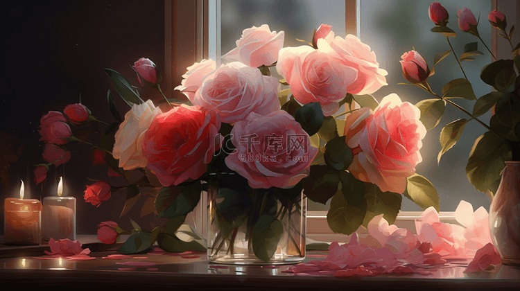 粉色情人节玫瑰花朵23