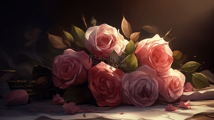 粉色情人节玫瑰花朵28