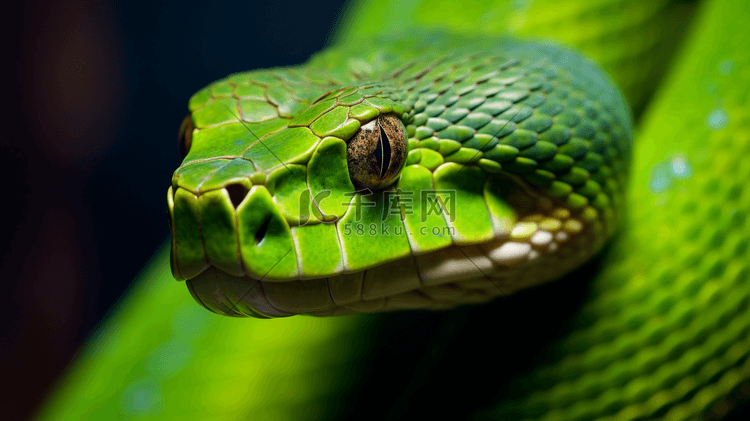 绿色蛇头的特写3