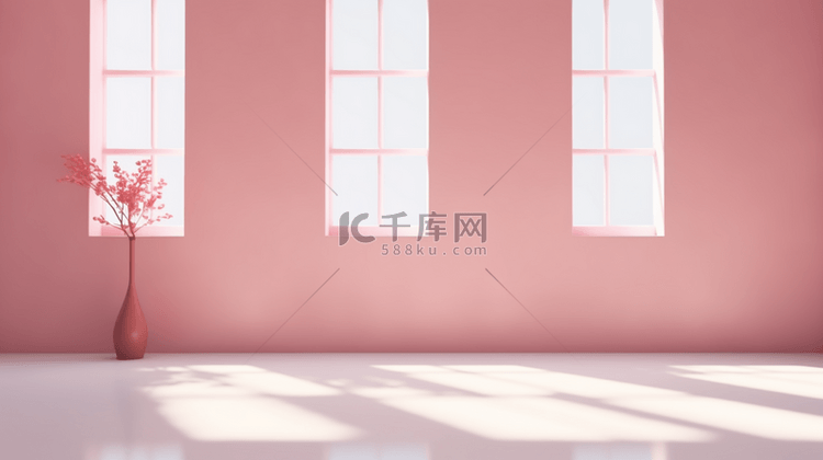粉色简约的窗影光影背景