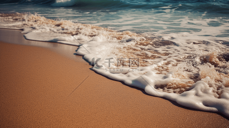 白天棕色沙滩上的蓝色海浪