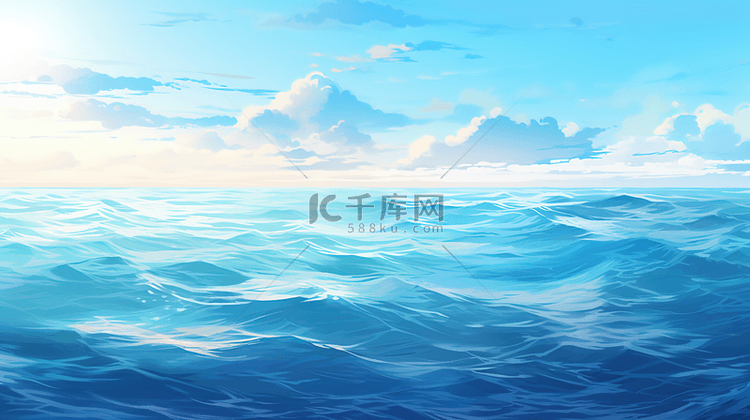 唯美蓝色大海风景背景3