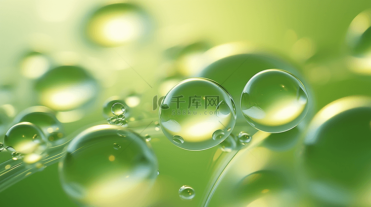 绿色质感液体水珠背景2