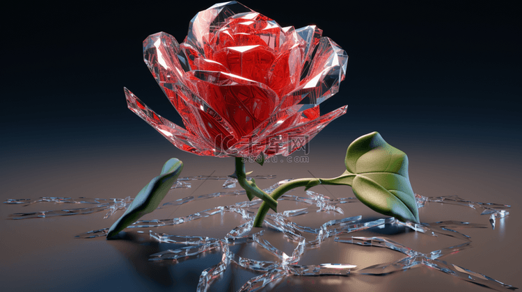 晶莹剔透的水晶玫瑰
