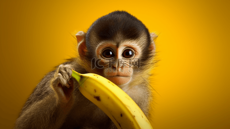 小猴子拿着香蕉写真1