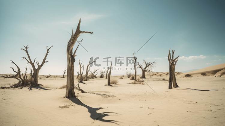 沙漠中干枯的树林4