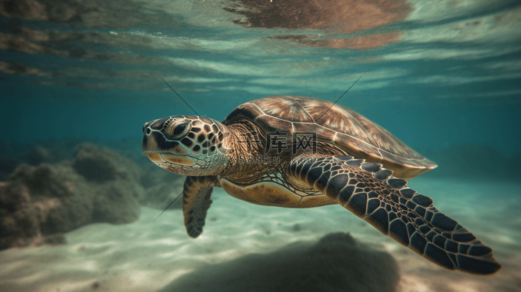 海水中游泳的海龟2