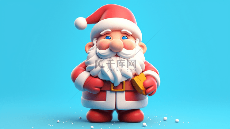 圣诞节可爱卡通3D立体黏土质感