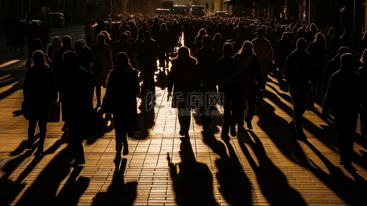 街道上的人群和人影12