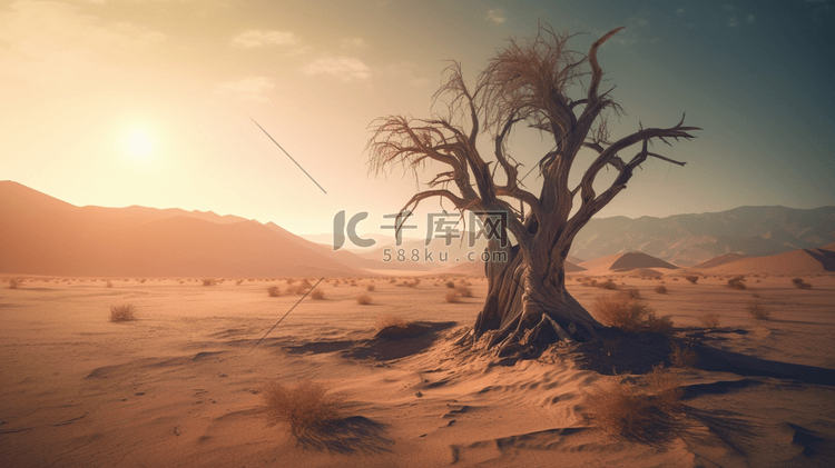 沙漠中的一棵枯树1