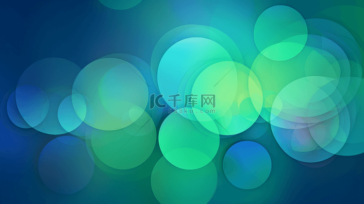 绿蓝相间的圆圈抽象背景1