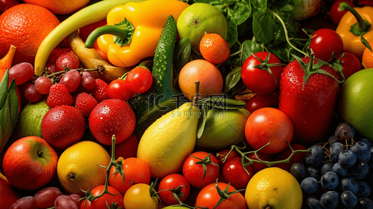 新鲜的果蔬和沙拉