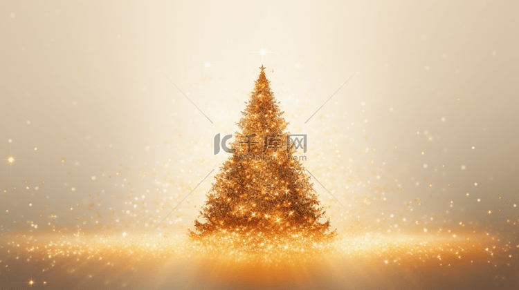 金色未来感梦幻圣诞树背景22