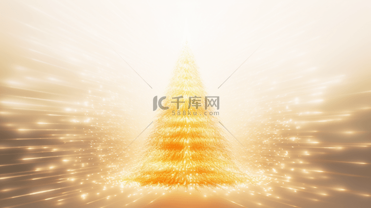 金色未来感梦幻圣诞树背景6