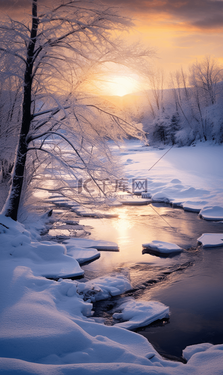 唯美治愈冬季优美雪景