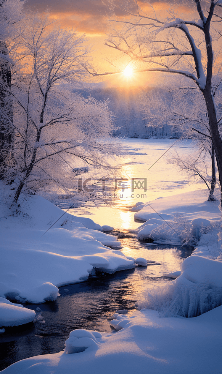 唯美治愈冬季雪景