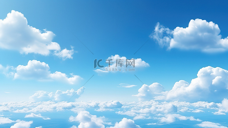 蓝色天空与蓬松云层天空背景5