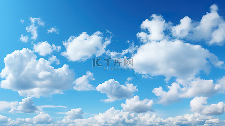 蓝色天空与蓬松云层天空背景8