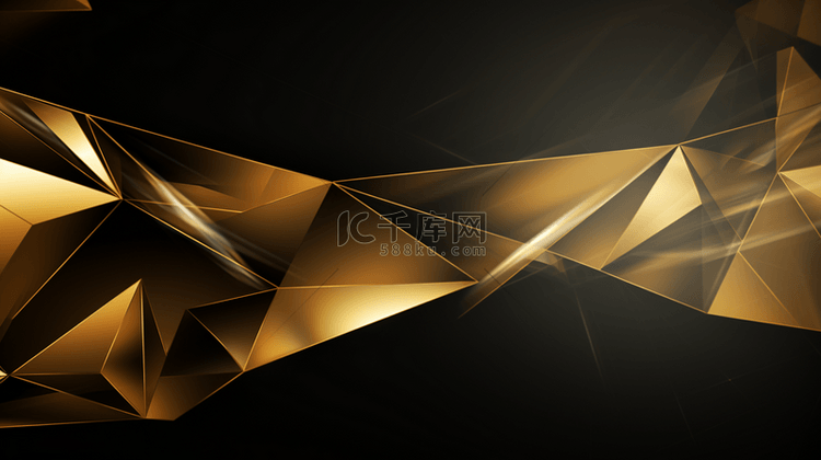 金色和黑色几何背景设计矢量插图
