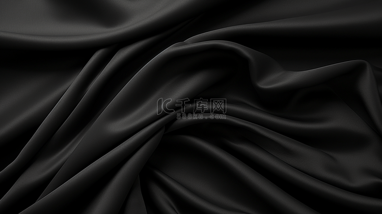 黑色纺织品质感背景，呈丝绸或亚