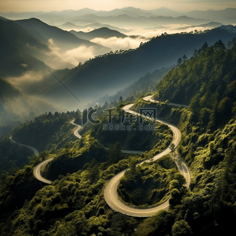 山上新的蜿蜒的道路