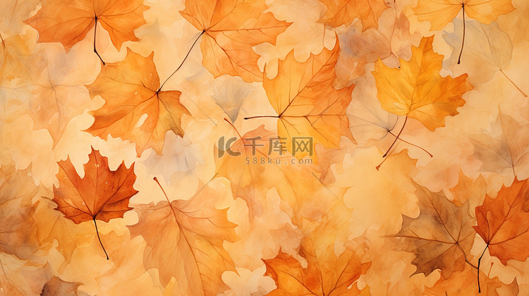 秋天的树叶浅橙色背景7