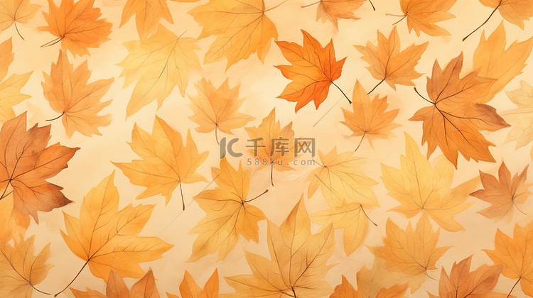 秋天的树叶浅橙色背景1
