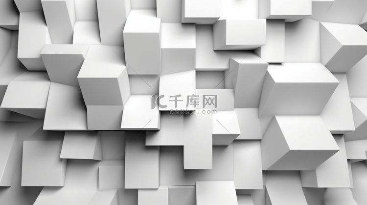 白色抽象背景，采用3D纸张风格。