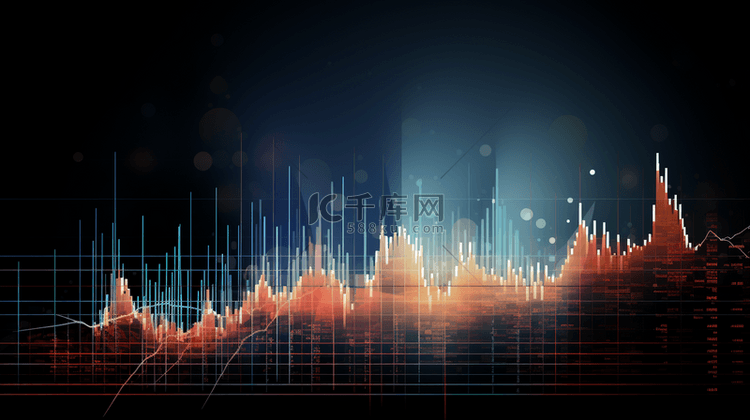 金融理财商务趋势折线分析图背景