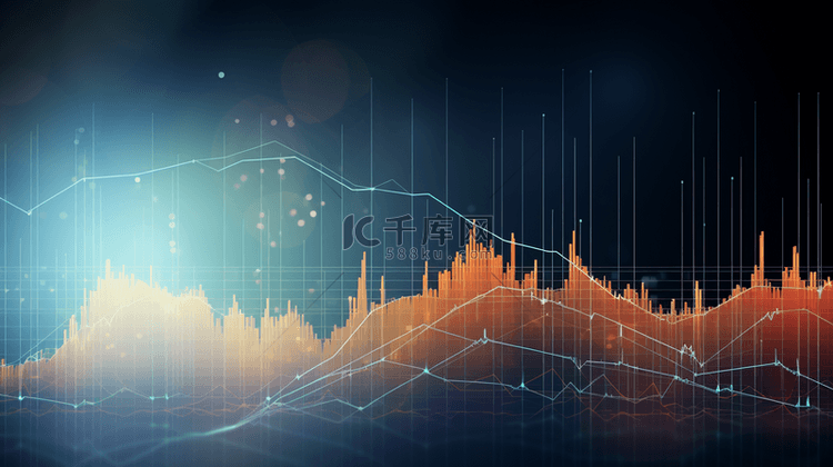 金融理财商务趋势折线分析图背景