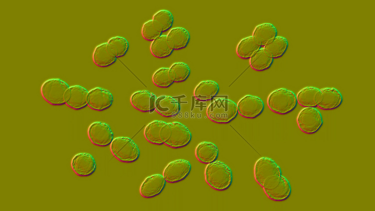 细菌性乳球菌，3D图解。革兰氏