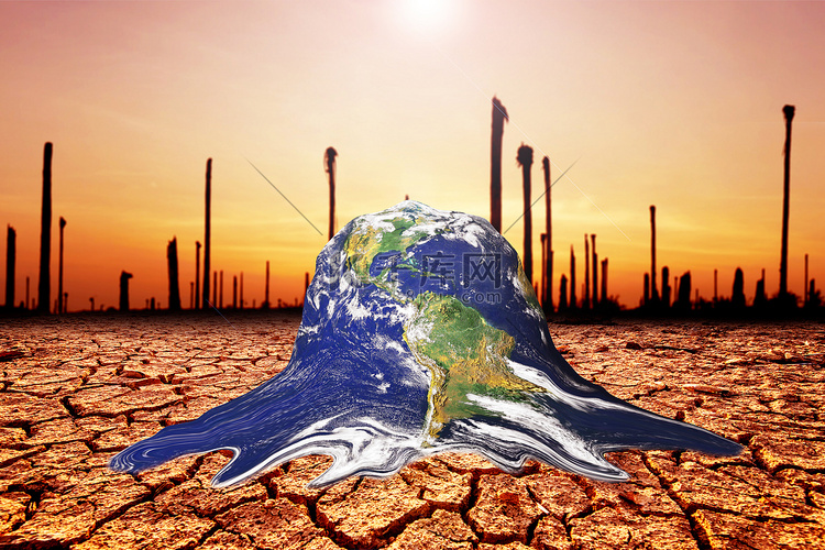 由于全球变暖，地球在干旱的土壤