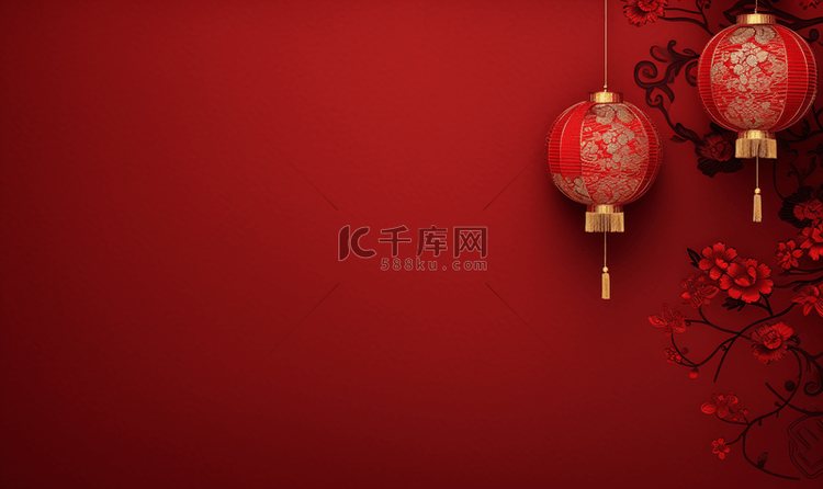 红色简约大气新年春节节日背景