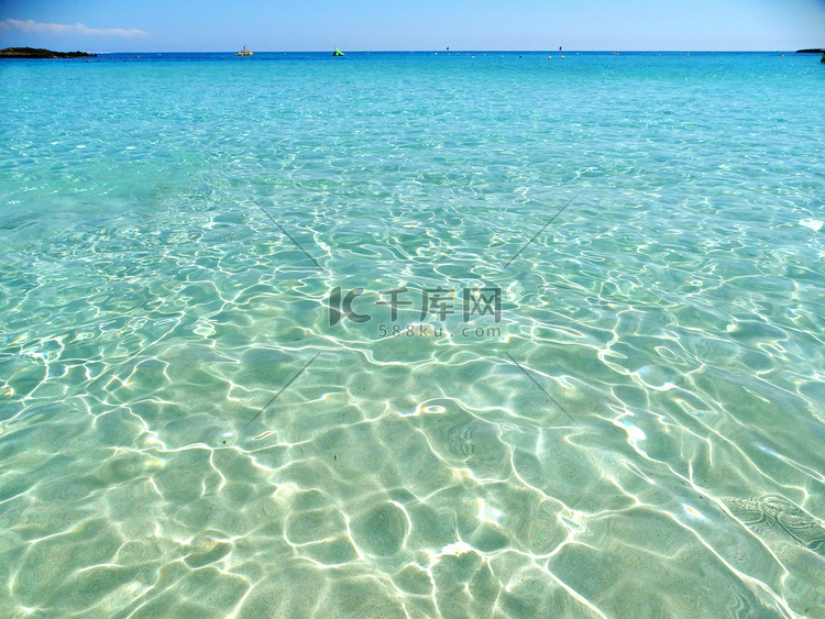 水纹理沙海滩夏季假日背景