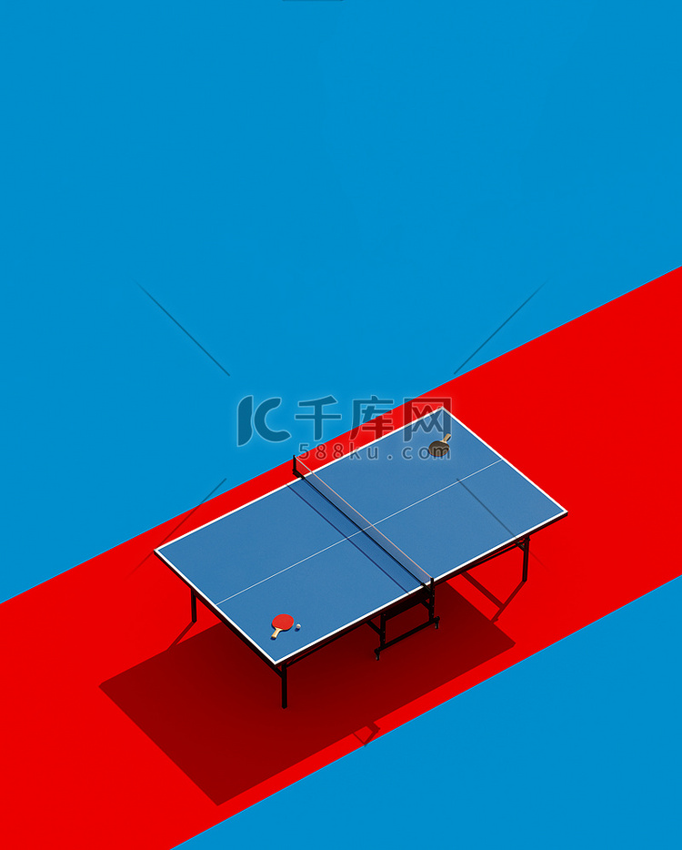 乒乓球海报设计。乒乓球桌和球拍