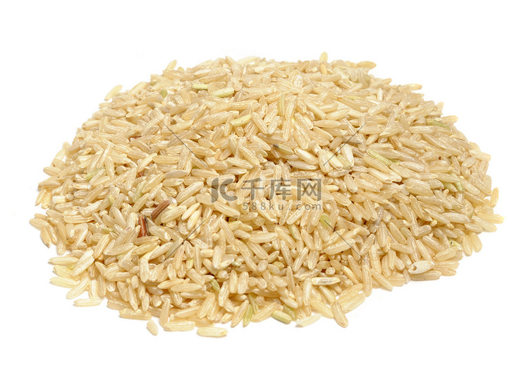 从白色背景分离出来的糙米