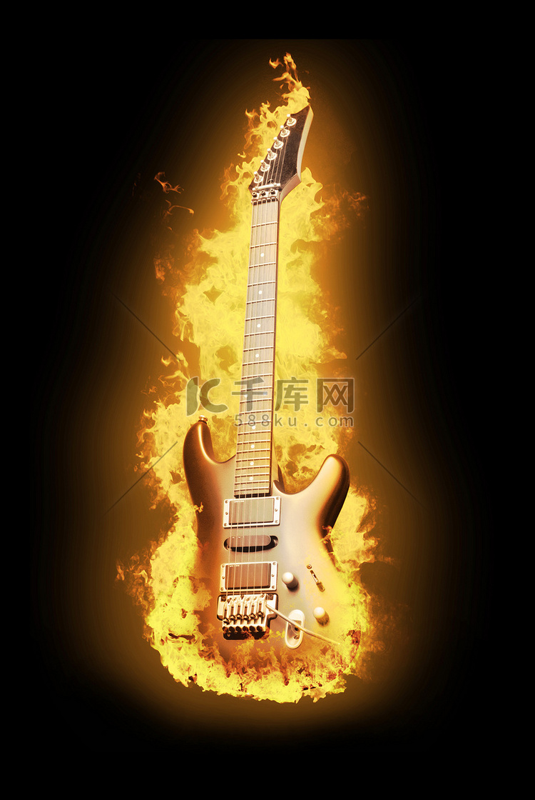 在火焰中的吉他