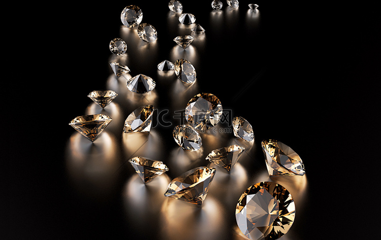 scattered luxury diamonds