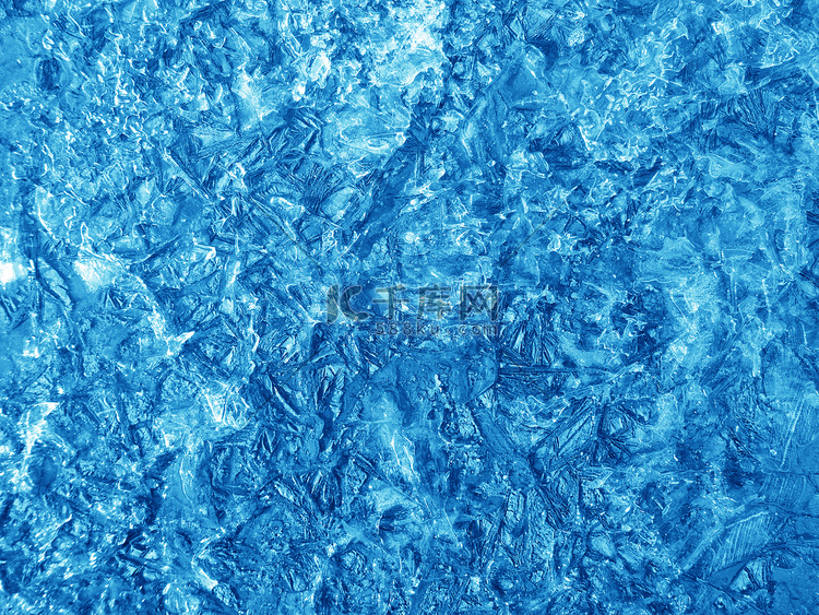 抽象蓝色冰纹理.  
