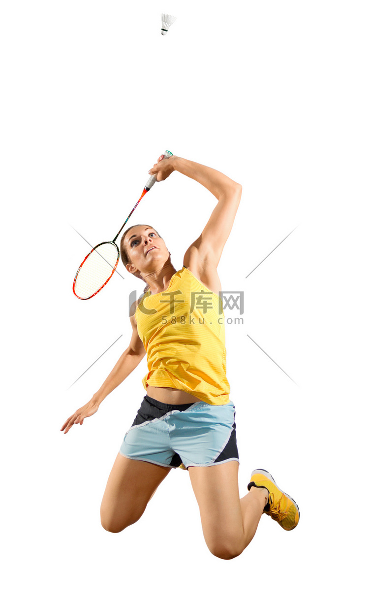 年轻女子羽毛球运动员 （版本与