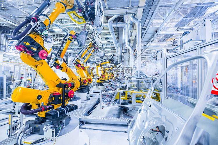 汽车制造厂里的机器人