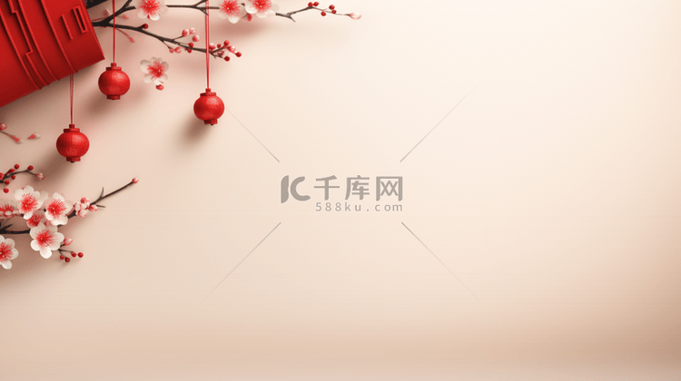 红色传统古典春节喜庆背景11