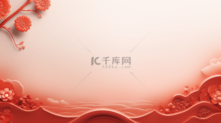 红色传统古典春节喜庆背景19
