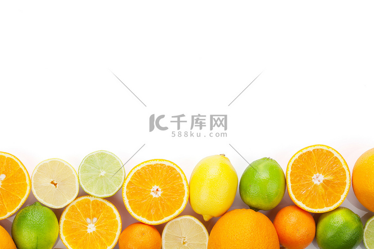 柑橘类水果与背景